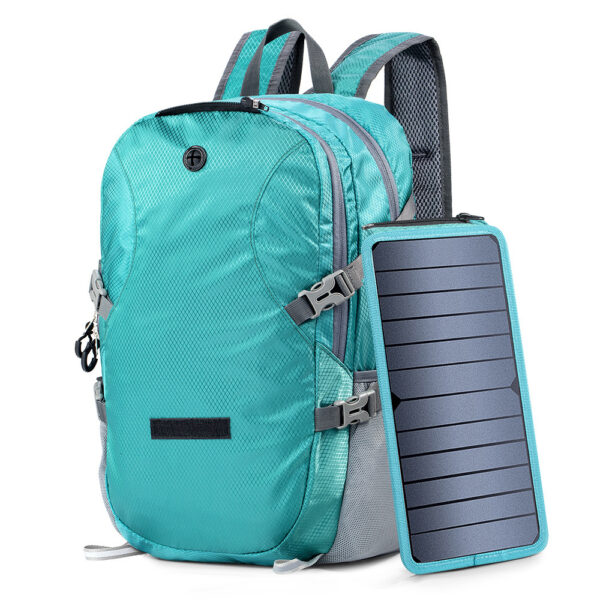 Solar Backpack Foldable Hiking Daypack With 5V Power Supply - Image 3