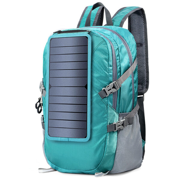 Solar Backpack Foldable Hiking Daypack With 5V Power Supply - Image 5