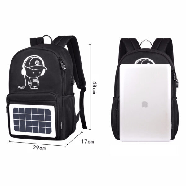 Fashion Backpack Solar Powered Charging Backpack Waterproof Oxford Large School Backpack for Teenagers Schoolbag Trend - Image 4