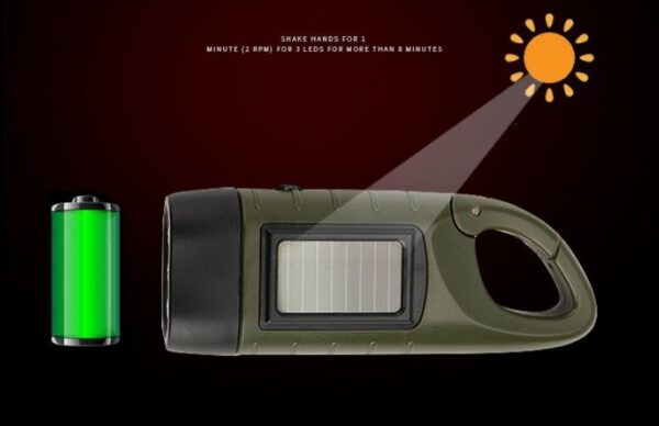 Solar hand-cranked flashlight - Image 3