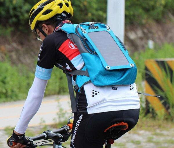 Outdoor riding solar charging backpack men and women lightweight skin sports backpack - Image 4