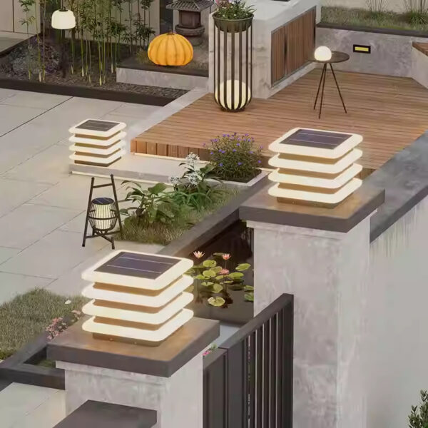 Solar Pillar Lamp Outdoor Waterproof Wall Lamp - Image 6