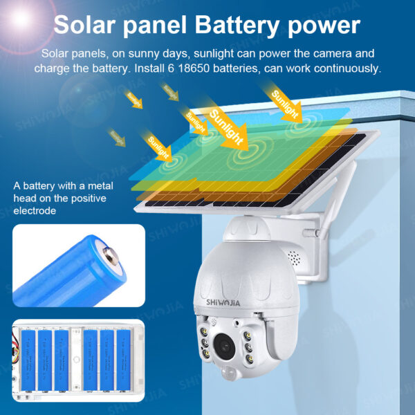 Solar Camera Wireless Dome Camera 4G Solar Surveillance Camera - Image 2