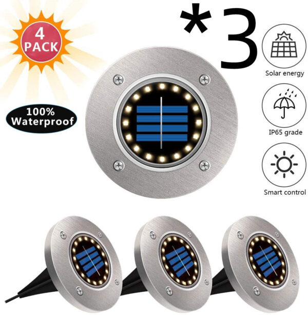 8LED Waterproof Solar Powered Garden Lights - Image 3